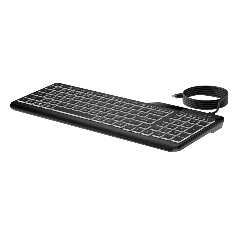 HP 400 Backlit vadu tastatūra pilna izmēra USB melna