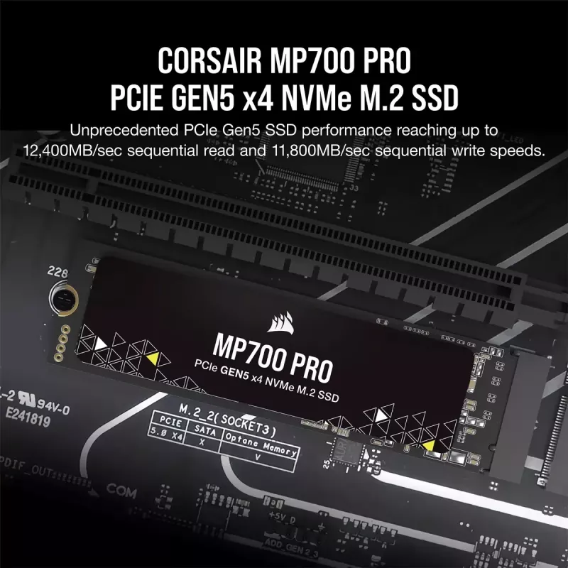 SSD disks Corsair 1 TB M.2 PCI Express 5.0 MP700 PRO