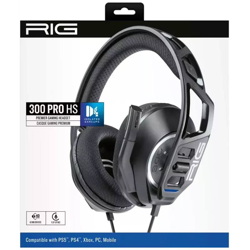 Nacon RIG 300 PRO HS spēļu austiņas, melnas
