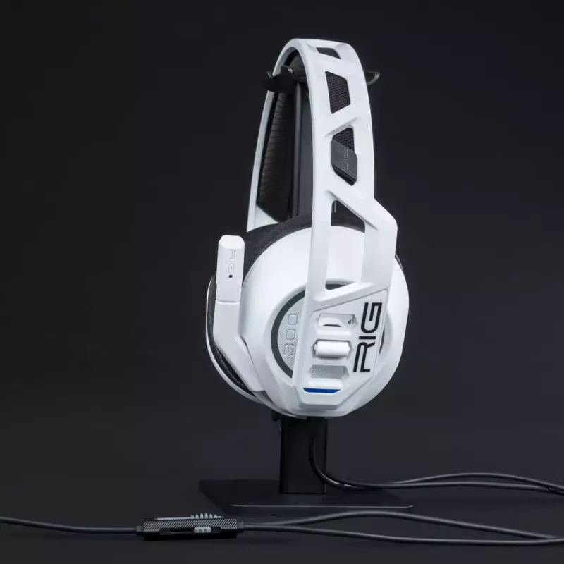 Austiņas nacon RIG 300 PRO HS — vadu uz galvas stiprināms spēļu austiņu komplekts, apkārtauss, 20–20000 Hz, 1,2 m kabelis, balta