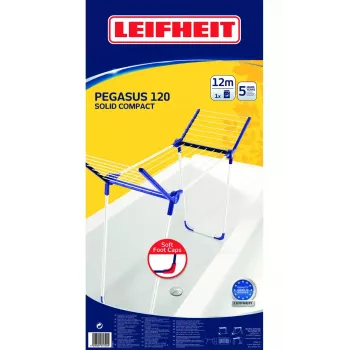 Stāvošais drēbju žāvētājs Leifheit Pegasus 120 Solid Compact, salokāms metāls/plastmasa, 12 m žāvēšanas laukums, 920×440×1490 mm