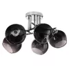 Piekarama lampa ActiveJet AJE-PALOMA 5P, 5×E27 40W, sudraba rāmis, melns stikls, IP20, 460×250×460 mm