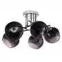 Piekarama lampa ActiveJet AJE-PALOMA 5P, 5×E27 40W, sudraba rāmis, melns stikls, IP20, 460×250×460 mm