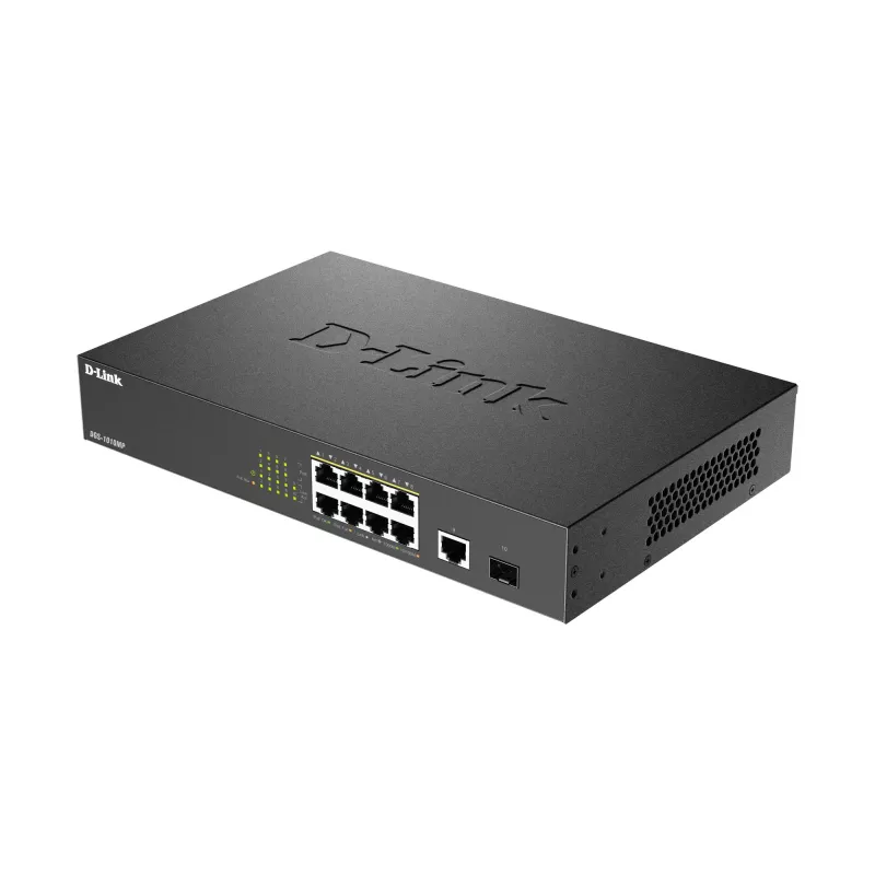 D-Link DGS-1010MP/E tīkla slēdzis Nepārvaldāms L2 Gigabit Ethernet (10/100/1000) Power over Ethernet (PoE) 1U Melns
