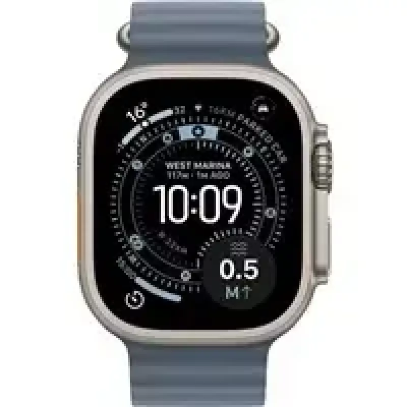Viedpulkstenis Apple Watch Ultra 3 GPS + Cellular 49 mm dabīgā titāna korpuss ar Anchor Blue Ocean siksnu