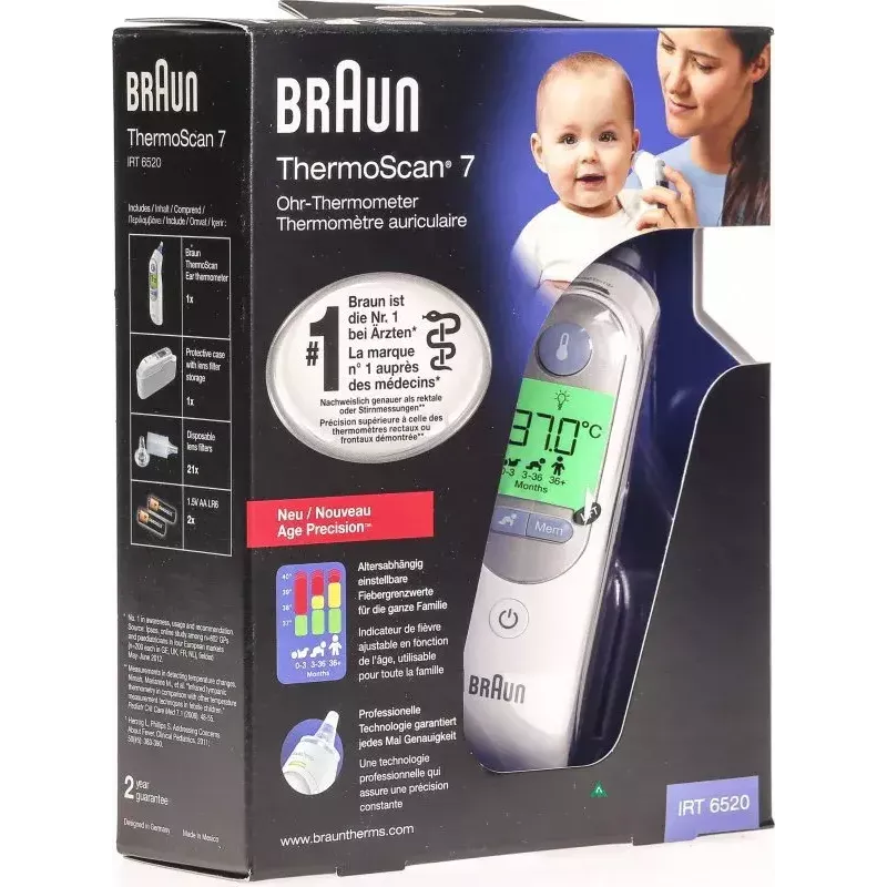 Ausu termometrs Braun ThermoScan 7 IRT6520 Balts