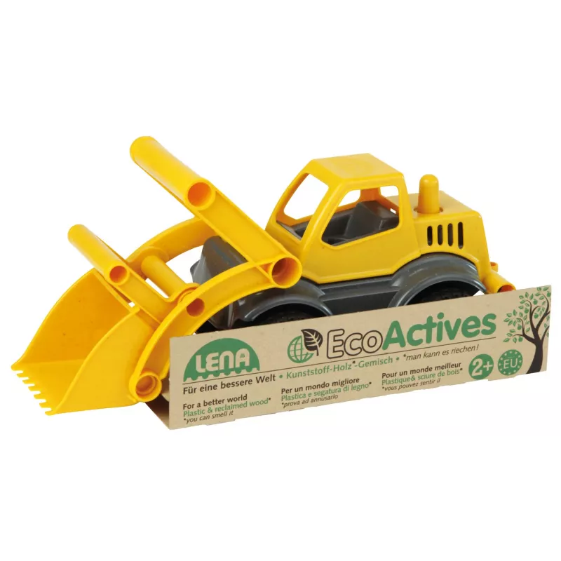 Lena EcoActives Zemes pārvietotājs, Traktors, 2 gadi, Plastmasa, Koks, Melna, Pelēka, Dzeltena