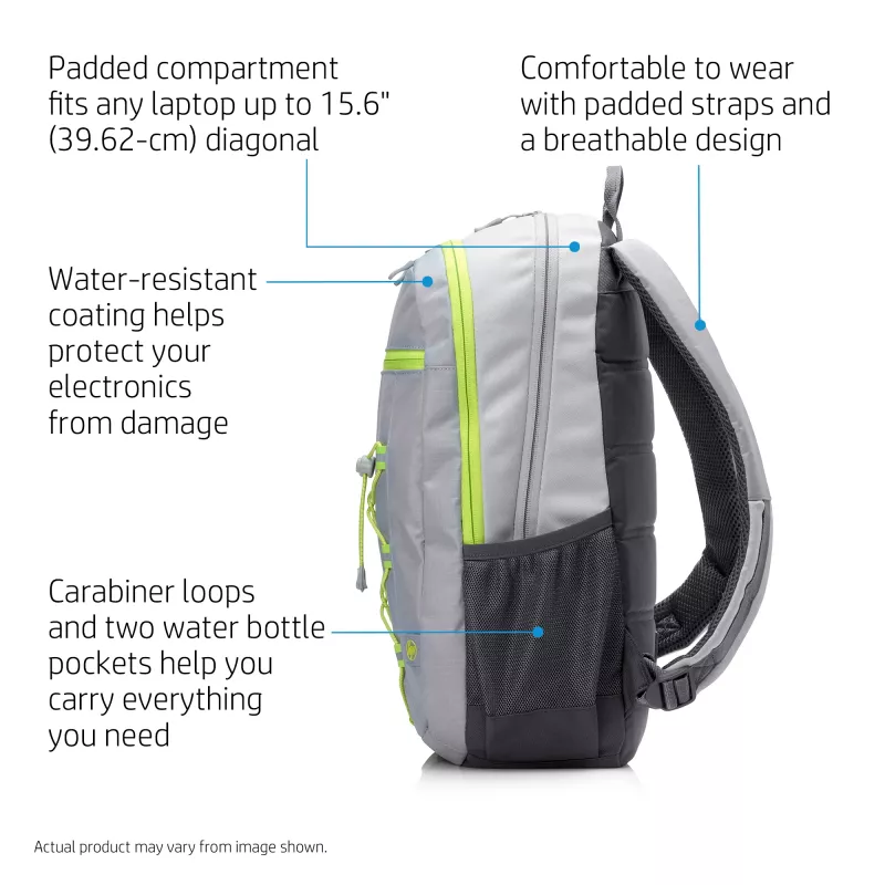 Mugursoma HP 39.62 cm (15.6 collas) Active Backpack pelēka/neona dzeltena