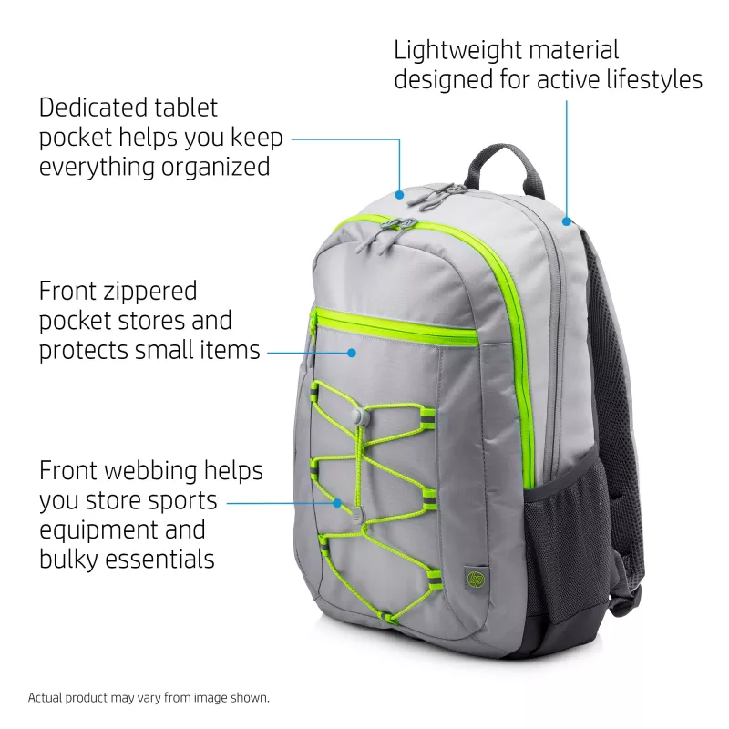Mugursoma HP 39.62 cm (15.6 collas) Active Backpack pelēka/neona dzeltena