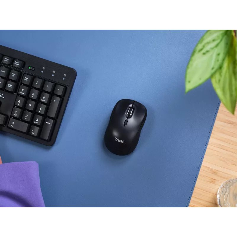 Trust Yvi+ pele universāla, piemērota abām rokām, RF bezvadu + Bluetooth, optiska, 1600 DPI