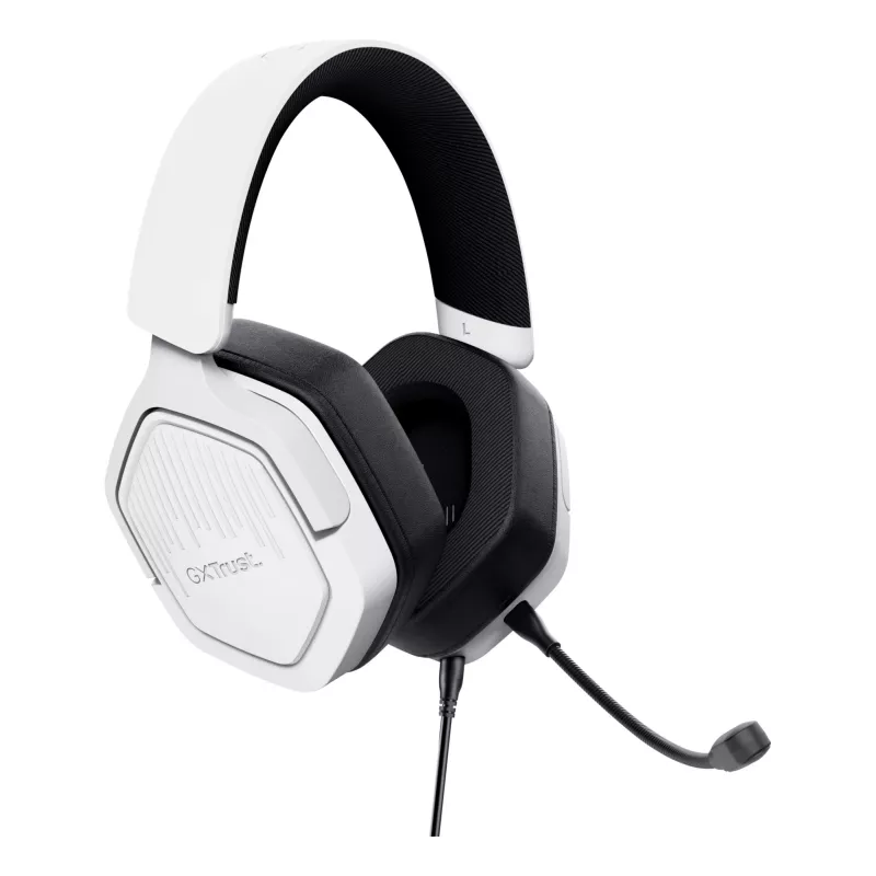 Trust GXT492W Carus austiņas ar vadu, galvas lentes tipa, spēlēm, baltas