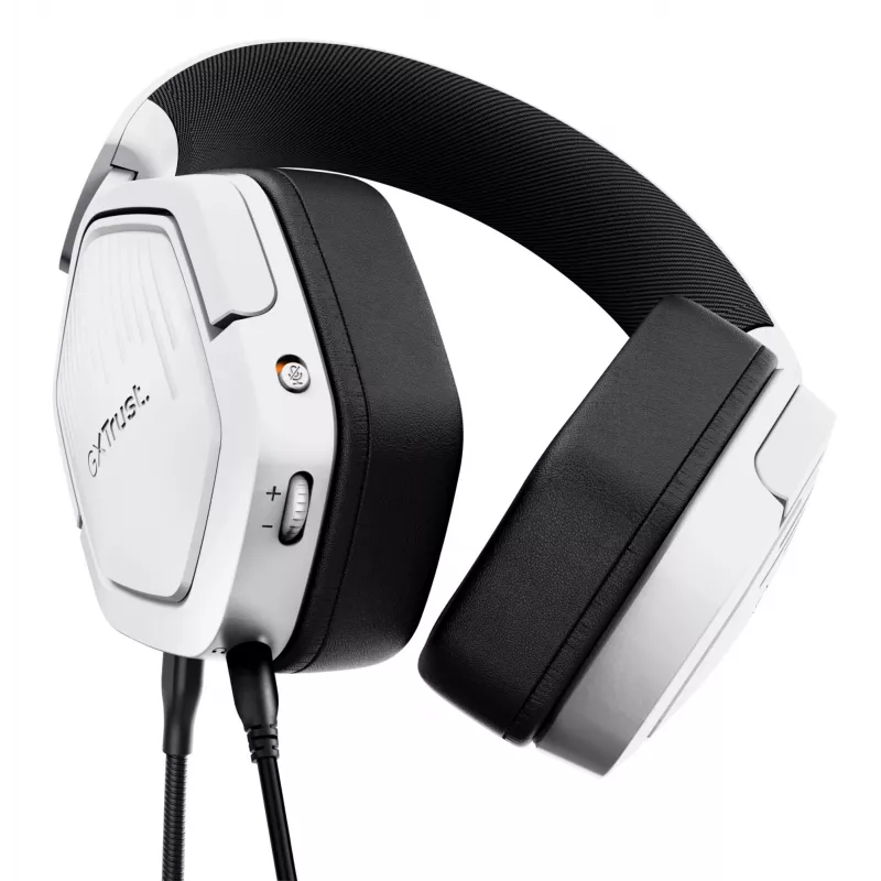 Trust GXT492W Carus austiņas ar vadu, galvas lentes tipa, spēlēm, baltas