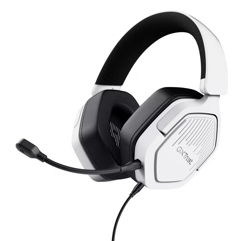 Trust GXT492W Carus austiņas ar vadu, galvas lentes tipa, spēlēm, baltas