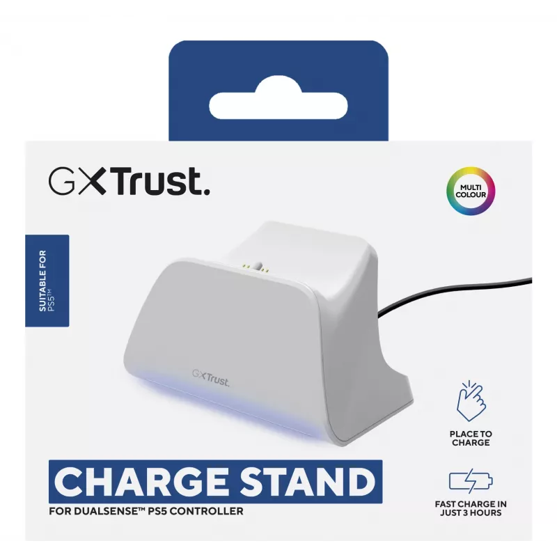 Uzlādes stacija TRUST GXT255W PS5 Dual uzlādei, balta
