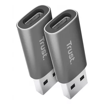 Trust Calyx USB Type-C USB Type-A pelēks savienotājs 1 USB Type-C savienotājs 2 USB Type-A