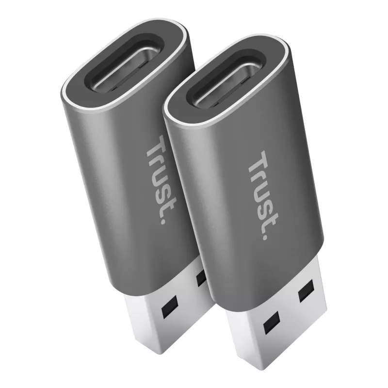 Trust Calyx USB Type-C USB Type-A pelēks savienotājs 1 USB Type-C savienotājs 2 USB Type-A