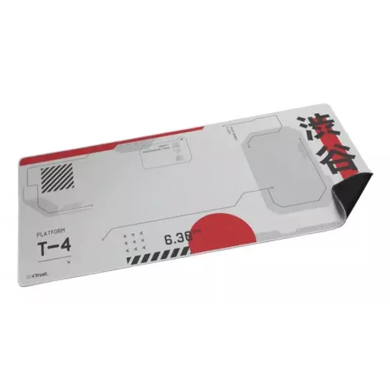 Gaming pele pad TRUST GXT 759 XXL — PET surface, 900×400 mm, stitched edges, non-slip base (Melns/pelēka/Red/balta)