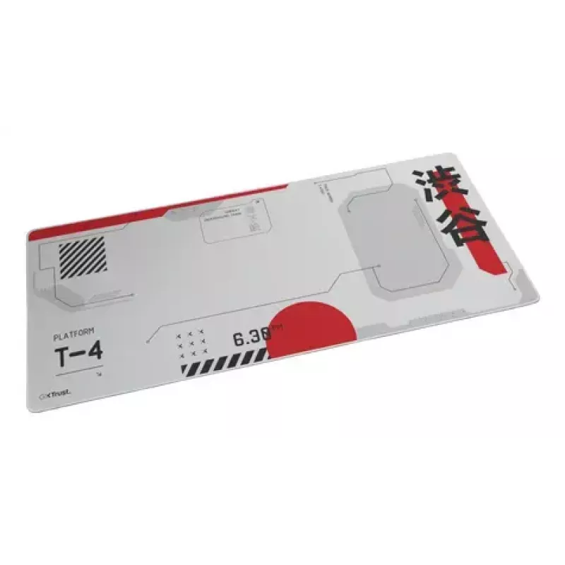 Gaming pele pad TRUST GXT 759 XXL — PET surface, 900×400 mm, stitched edges, non-slip base (Melns/pelēka/Red/balta)