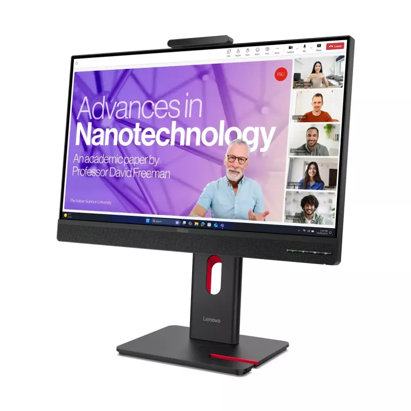 Monitors Lenovo ThinkVision T27QD-4v 27 collas (68,6 cm) Quad HD 2560×1440 IPS LCD, 6 ms, 350 cd/m², USB centrmezgls, skaļruņi, VESA, augstuma regulēšana