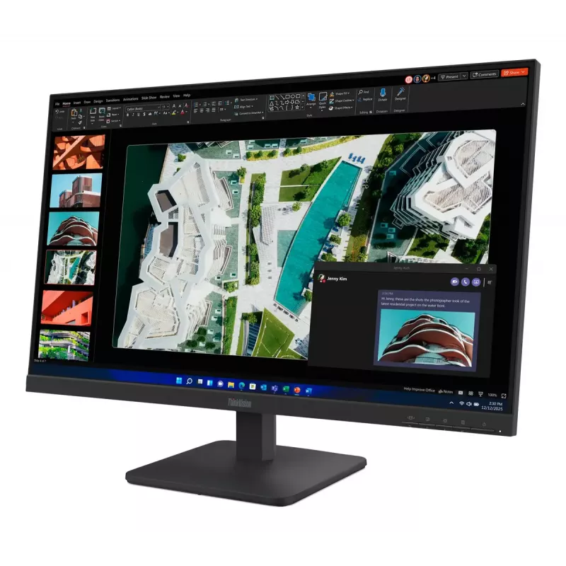 27 collu Lenovo ThinkVision S27-4e monitors, 1920×1080 Full HD, IPS, 6 ms, 300 cd/m², VESA, melns