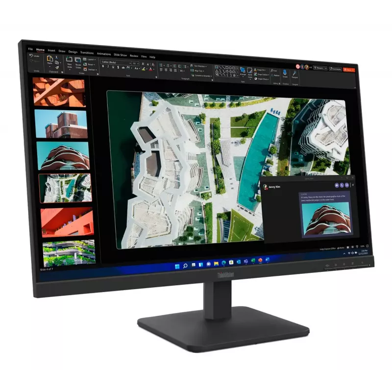 27 collu Lenovo ThinkVision S27-4e monitors, 1920×1080 Full HD, IPS, 6 ms, 300 cd/m², VESA, melns