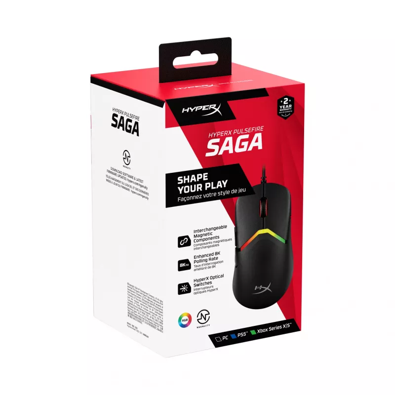HyperX Pulsefire Saga spēļu pele (melna)