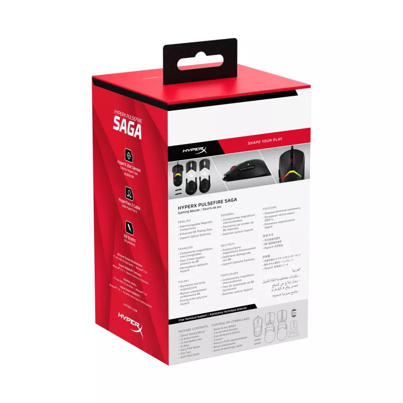 HyperX Pulsefire Saga spēļu pele (melna)
