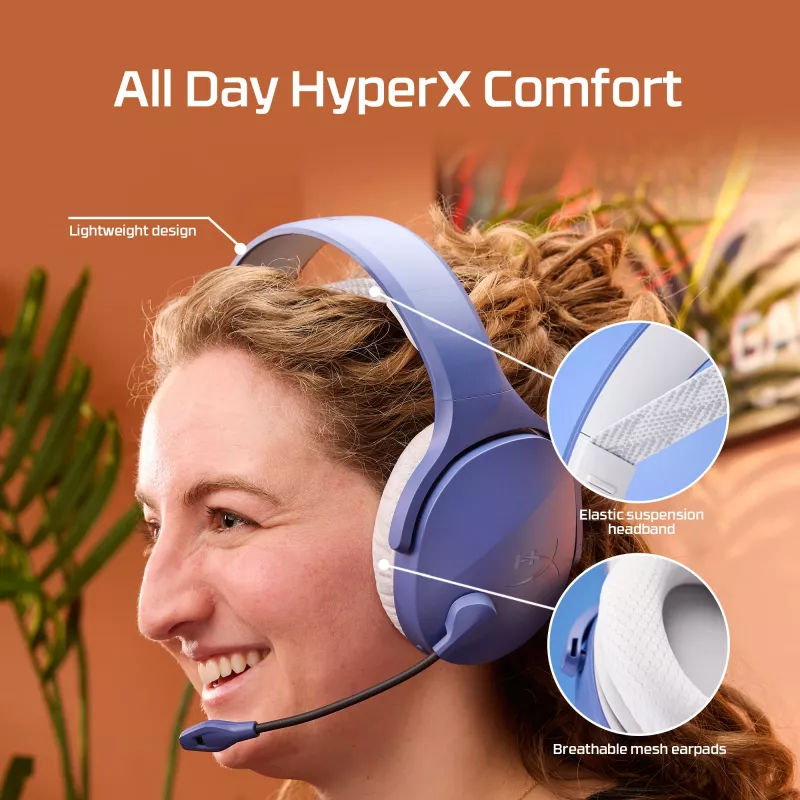 HyperX Cloud Jet - bezvadu spēļu austiņas (gaiši zilas)