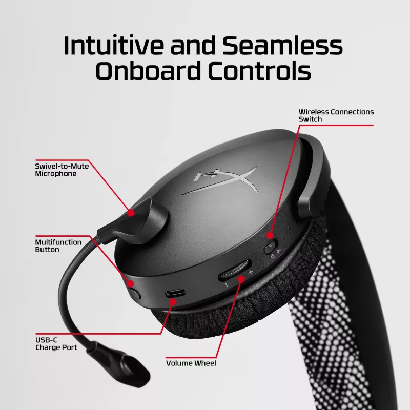 HyperX Cloud Jet - bezvadu spēļu austiņas (gaiši zilas)