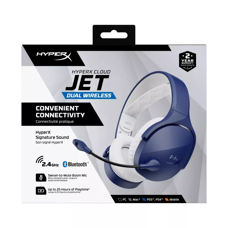 HyperX Cloud Jet - bezvadu spēļu austiņas (gaiši zilas)