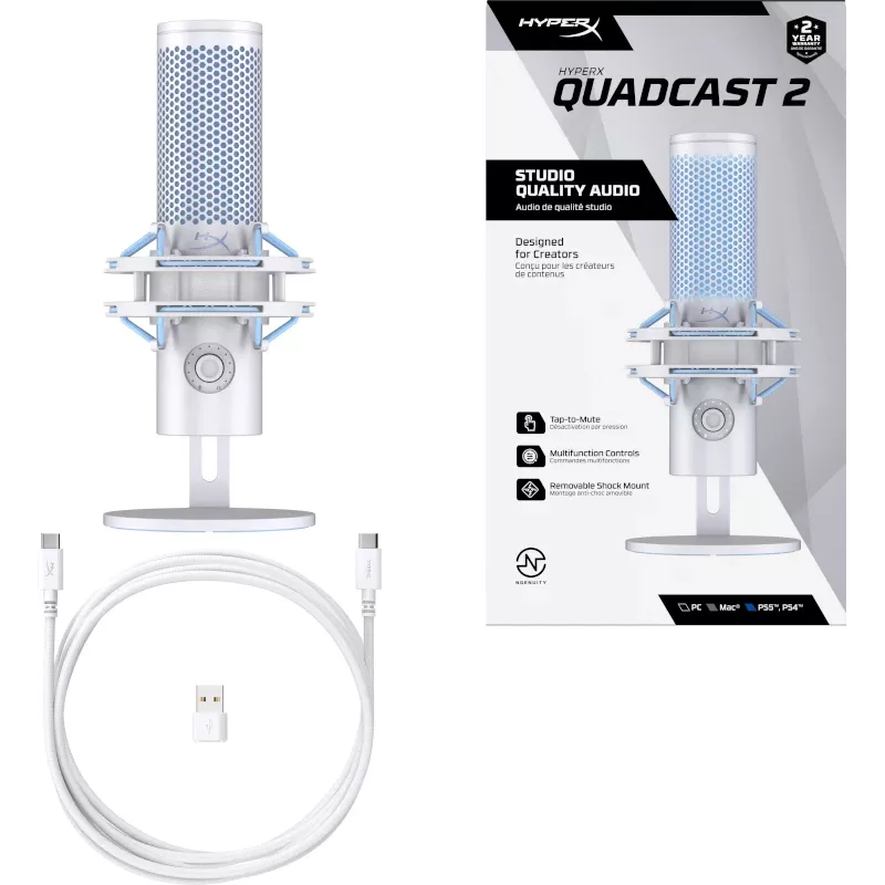 HyperX QuadCast 2 - USB mikrofons (Frost)