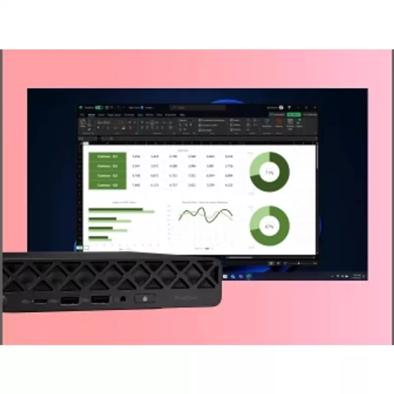 HP ProDesk 4 Mini G1i AI mini dators BY7D1ET – Intel Core Ultra 7 265T, 16 GB DDR5-5600, 1 TB SSD, Intel Graphics, Windows 11 Pro, melns