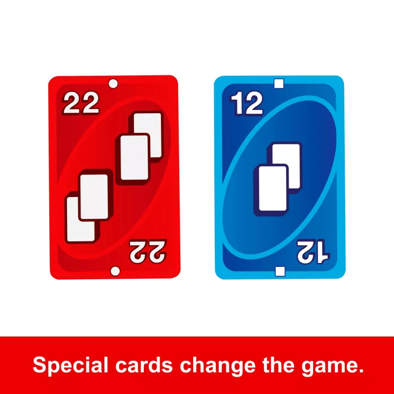 Kāršu spēle MATTEL UNO Zero — izmešanas kāršu spēle, vecums 7+, ietver kavu un rezultātu lapu