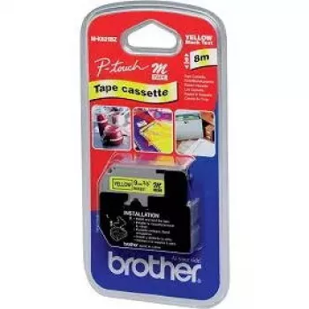 Brother M-K621BZ etiķešu lente melna uz dzeltena