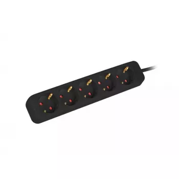 Pagarinātājs Lanberg PS0-05F-0150-BK 1,5m 5 maiņstrāvas rozetes Iekštelpām Melns