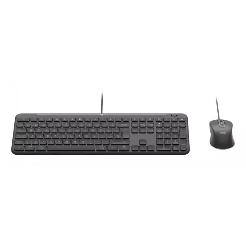Vadu pilna izmēra tastatūra ar peli Logitech 920-013349 — USB, QWERTY US International, grafīts, 1,8 m kabelis