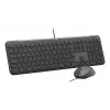 Vadu pilna izmēra tastatūra ar peli Logitech 920-013349 — USB, QWERTY US International, grafīts, 1,8 m kabelis