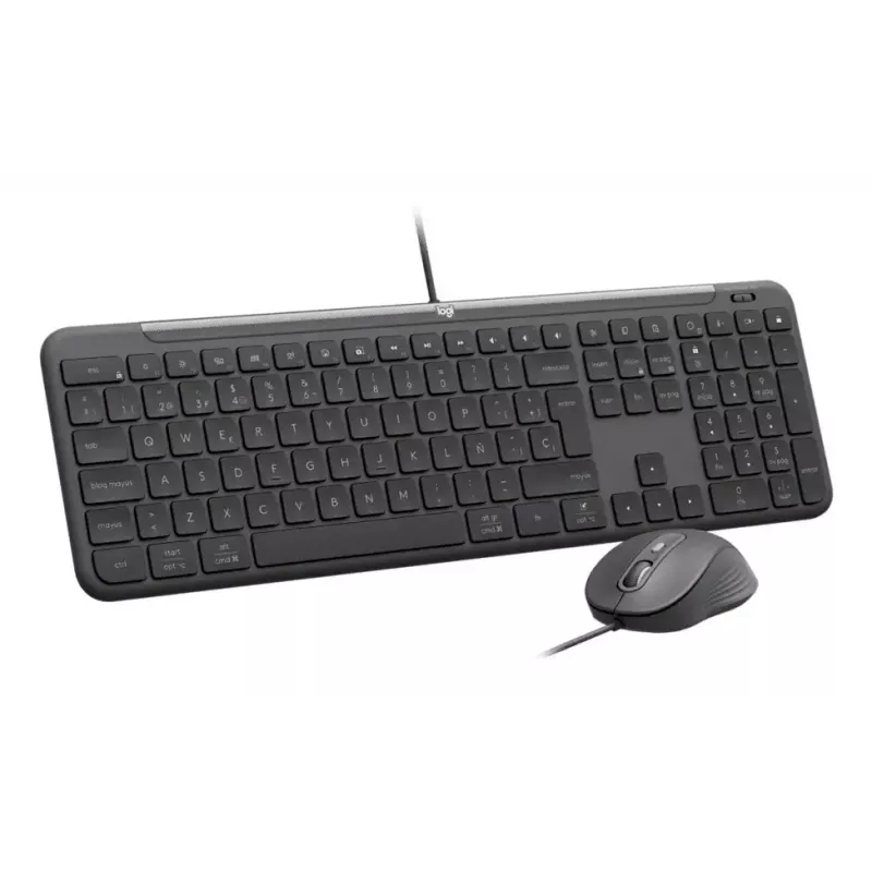 Vadu pilna izmēra tastatūra ar peli Logitech 920-013349 — USB, QWERTY US International, grafīts, 1,8 m kabelis