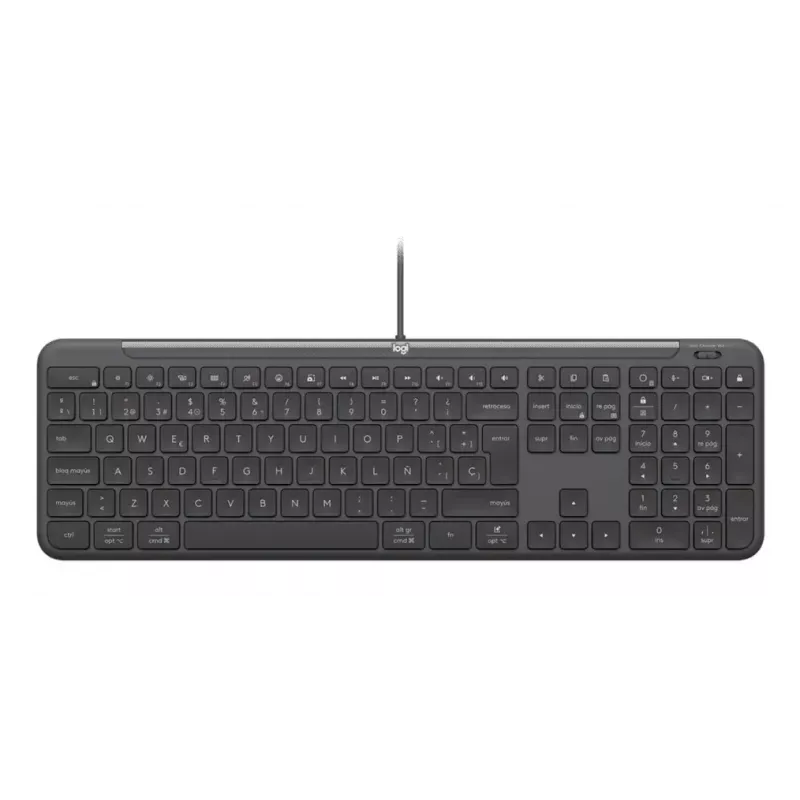 Vadu pilna izmēra tastatūra ar peli Logitech 920-013349 — USB, QWERTY US International, grafīts, 1,8 m kabelis