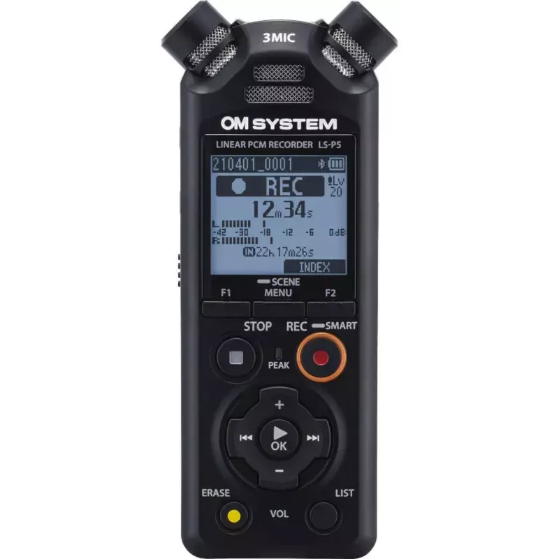 Diktofons OLYMPUS LS-P5 komplekts — 24 bitu audio ieraksts, 8 GB iekšējā atmiņa