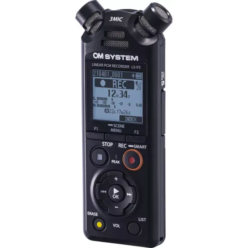 Diktofons OLYMPUS LS-P5 komplekts — 24 bitu audio ieraksts, 8 GB iekšējā atmiņa
