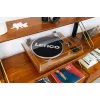Siksnas piedziņas audio atskaņotājs Lenco LS-55WA, koka krāsā, pusautomātisks, USB un Bluetooth