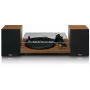 Atskaņotājs Lenco LS-480WD ar iebūvētu pastiprinātāju, Bluetooth, siksnas piedziņu, 33/45 RPM, 2×30W RMS, koka skaļruņi