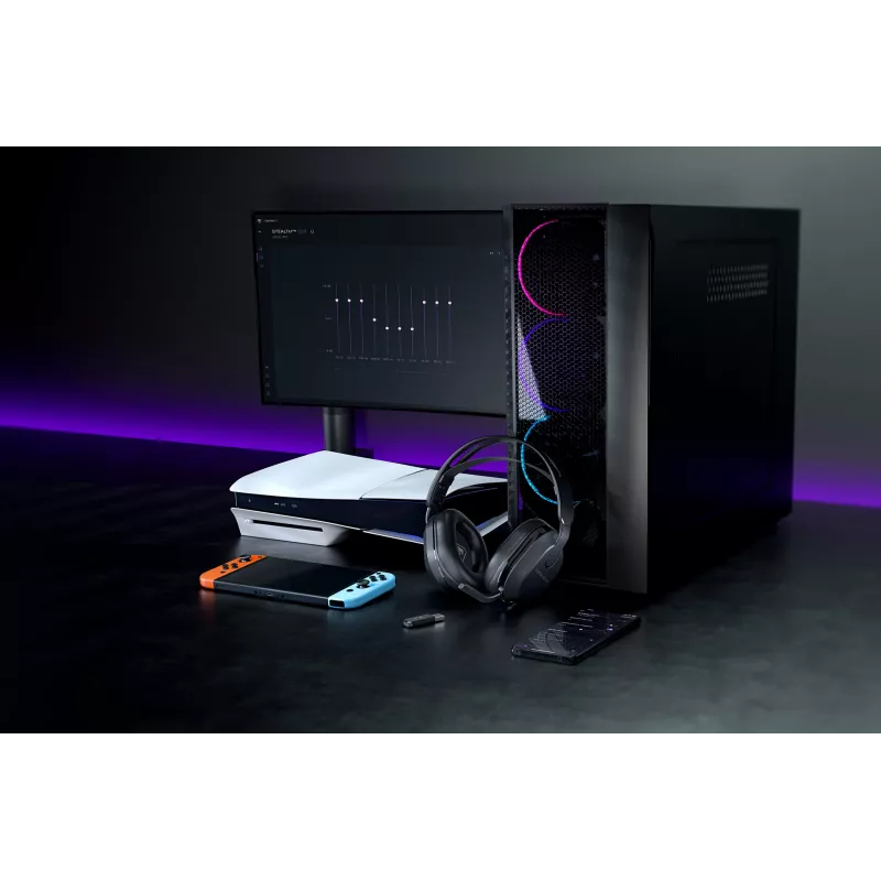 Turtle Beach Stealth 500 Melns PC bezvadu spēļu austiņas ar līdz 40 st. akumulatora darbības laiku un Bluetooth — saderīgas ar datoru, PS5, PS4 un mobilajām ierīcēm