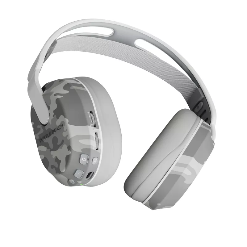 Turtle Beach Stealth 500 Arctic Camo PlayStation bezvadu spēļu austiņas ar līdz 40 stundu akumulatoru un Bluetooth, paredzētas PS5, PS4, PC un mobilajām ierīcēm
