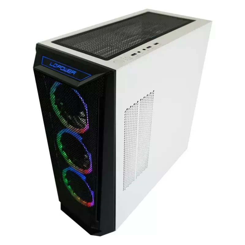PC korpuss LC-Power Holo-1_X Midi Tower balts