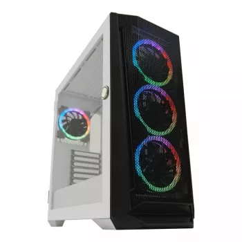 PC korpuss LC-Power Holo-1_X Midi Tower balts