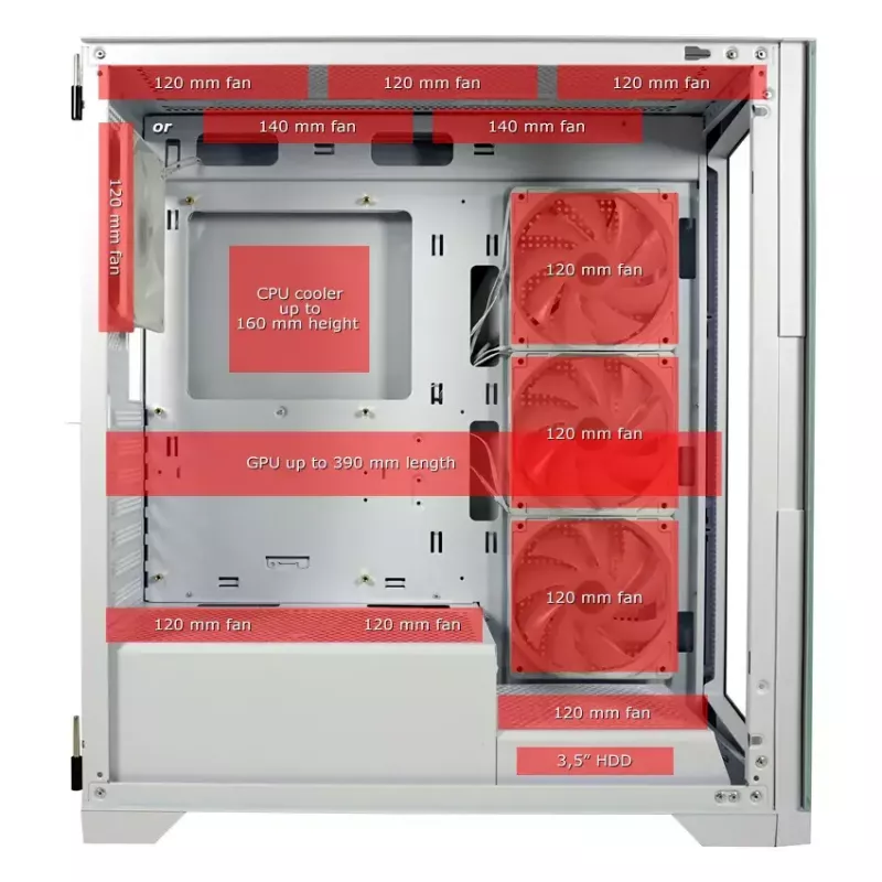 PC korpuss LC-Power LC-7041B-ON Midi Tower balts