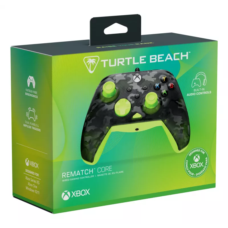 Spēļu kontrolieris Turtle Beach Rematch Core melns pelēks dzeltens USB vadu