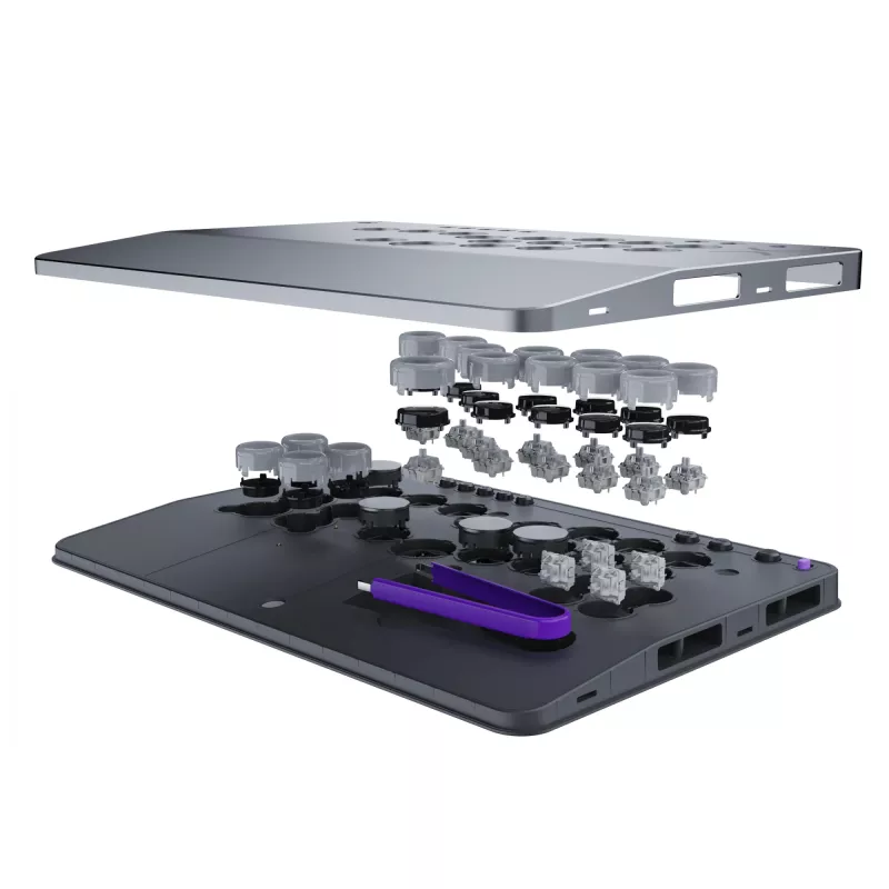 PDP Victrix Pro KO sviras bez cīņas spēļu kontrolieris Pelēks USB Fightstick PC, Xbox Series S, Xbox Series X